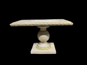 Włoski stół ceramiczny z polichromowanym fryzem do ogrodu zimowego lata 70 80