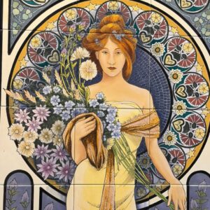 Monumentalny Panel Ceramiczny – Secesja / Alphonse Mucha (160×60 cm) – P. Coquet