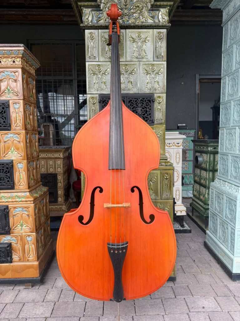 Kontrabas 3/4 – Mostek Sygnowany Jean Bauer (Maître Luthier), Długość Korpusu 114 cm