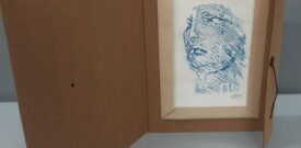 Igor Mitoraj litografia Portret niebieski sygnowana numerowana 312 na 500