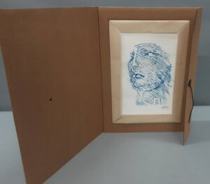 Igor Mitoraj litografia Portret niebieski sygnowana numerowana 312 na 500