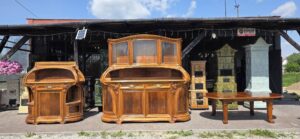 Monumentalny komplet jadalniany Art Nouveau Louis Majorelle kredens pomocnik i stół rozkładany