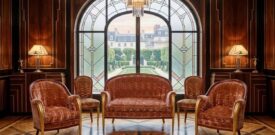 Paryski komplet salonowy Art Déco Paul Follot ok 1925 ze złoconymi nogami w formie rogów obfitości